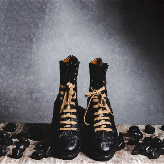 Black Tall Crinkle Boots
