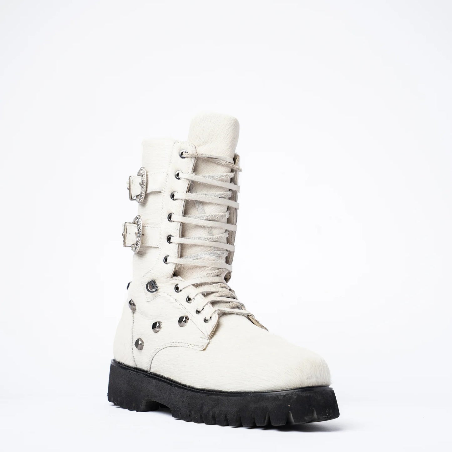 HAIRON STUDDED COMBAT BOOTS