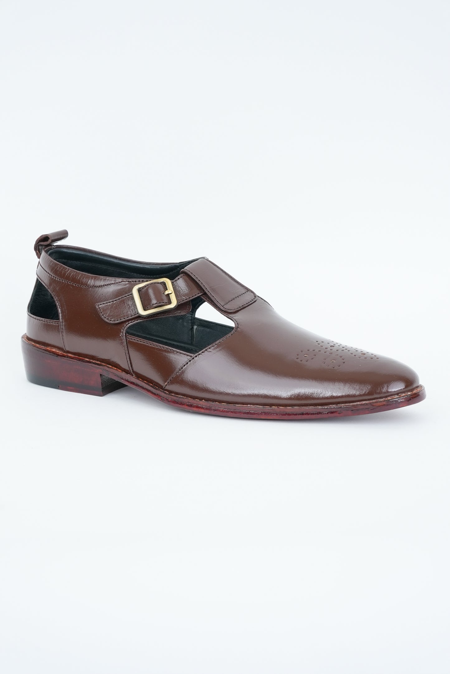 CLASSIC BROWN BUFF WITH BUCKLE SANDAL
