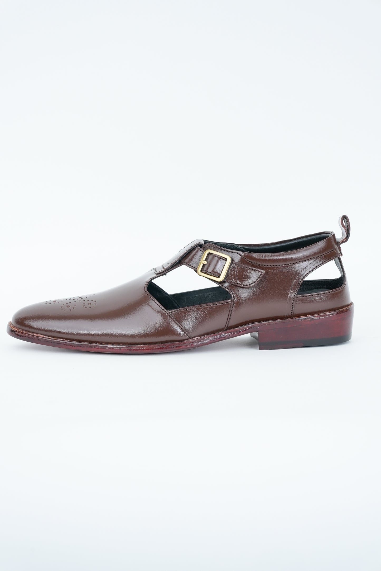 CLASSIC BROWN BUFF WITH BUCKLE SANDAL