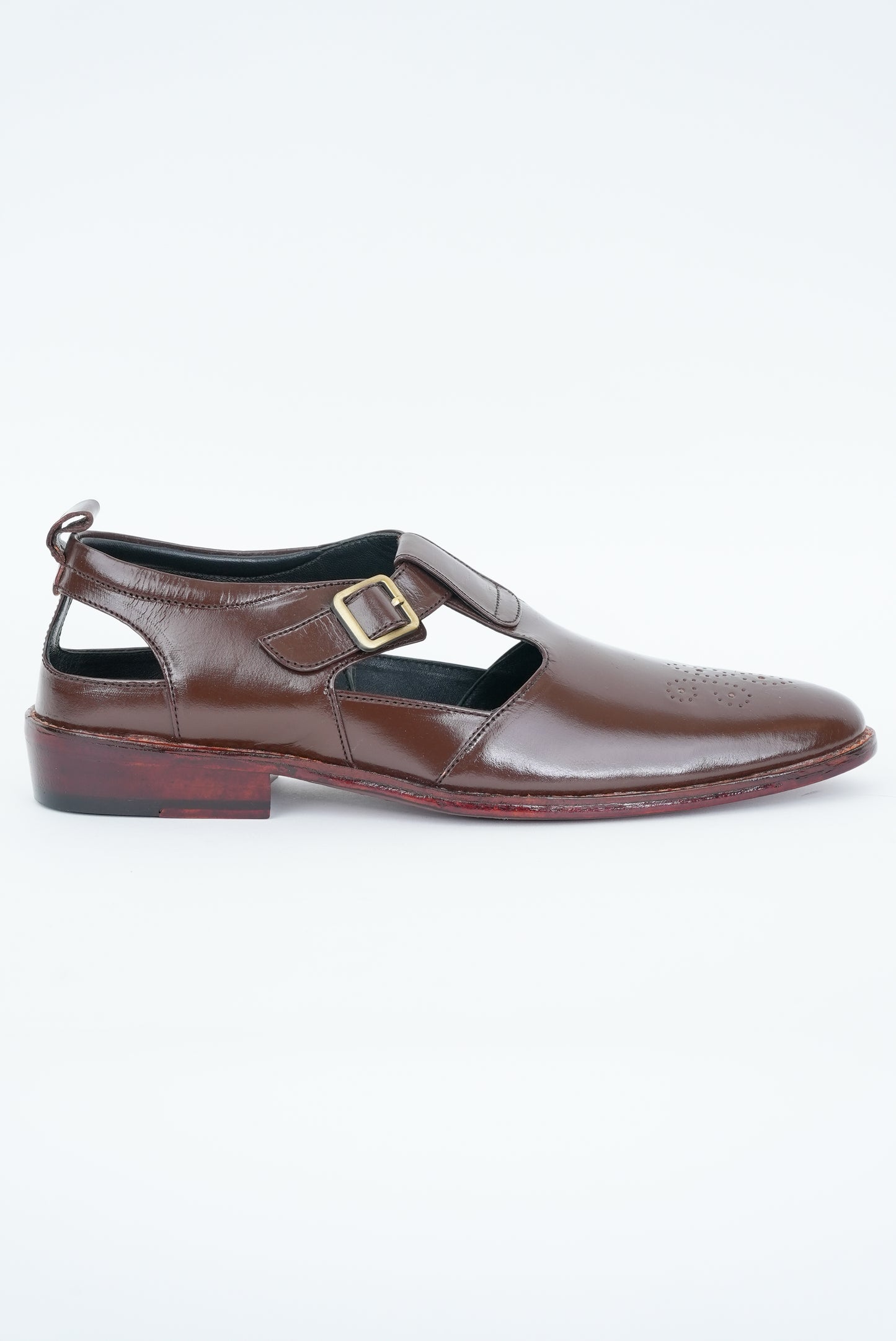 CLASSIC BROWN BUFF WITH BUCKLE SANDAL