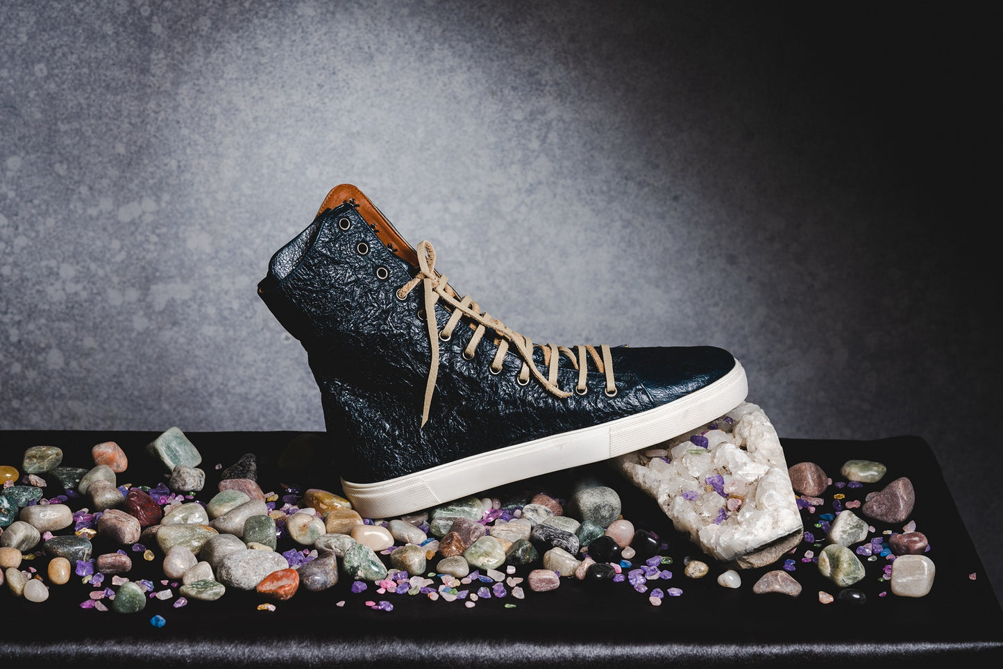 Teal Crinkle Tall Sneakers