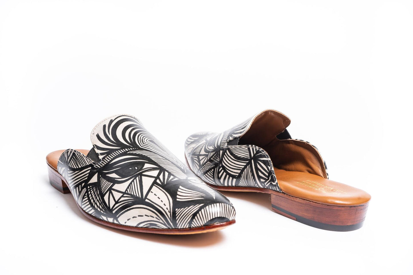 PRINTED EYE PAINTED MULES