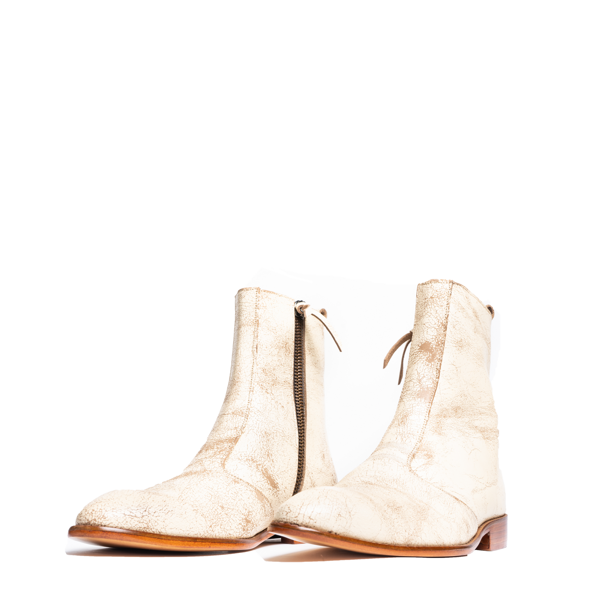 White distressed deals booties