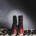 Red Tall Crinkle Sneakers
