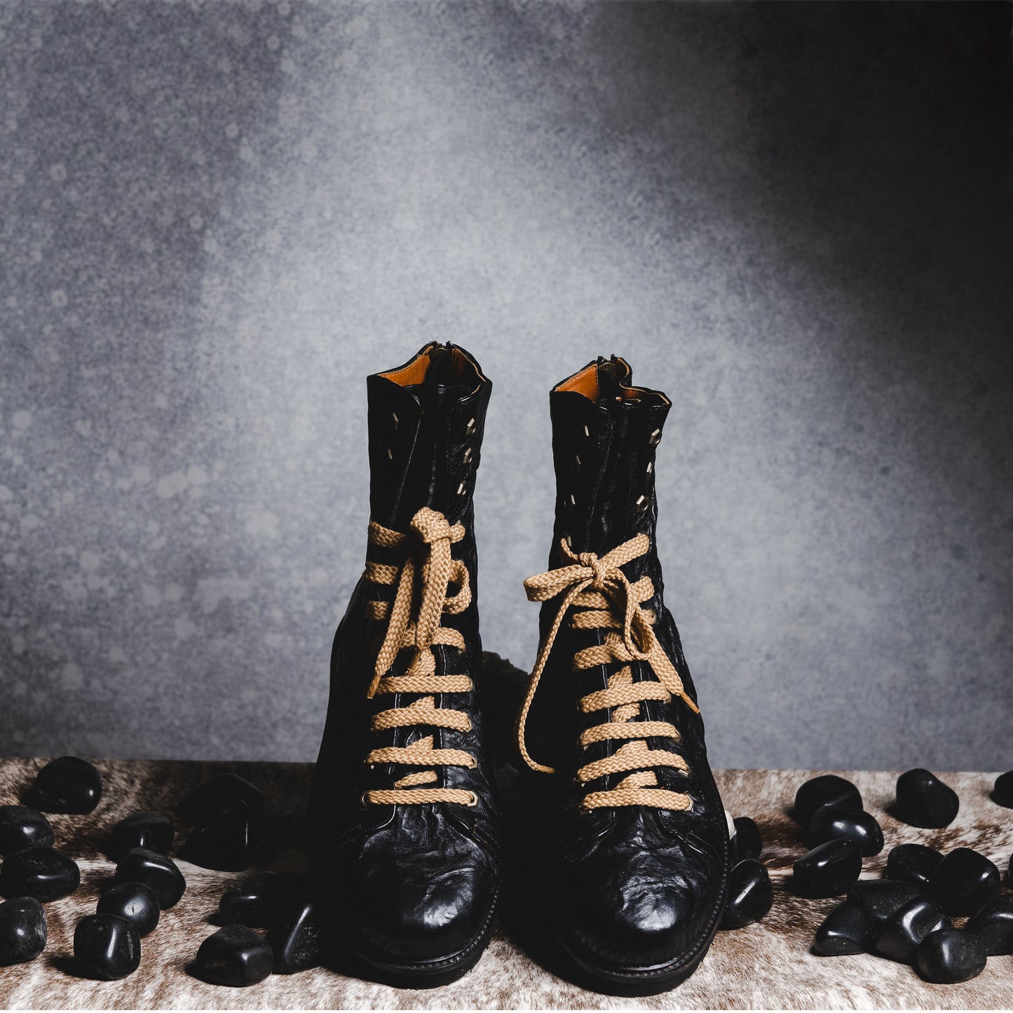 Black Tall Crinkle Boots