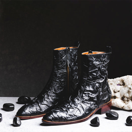 Black Hyper Crinkle Boots