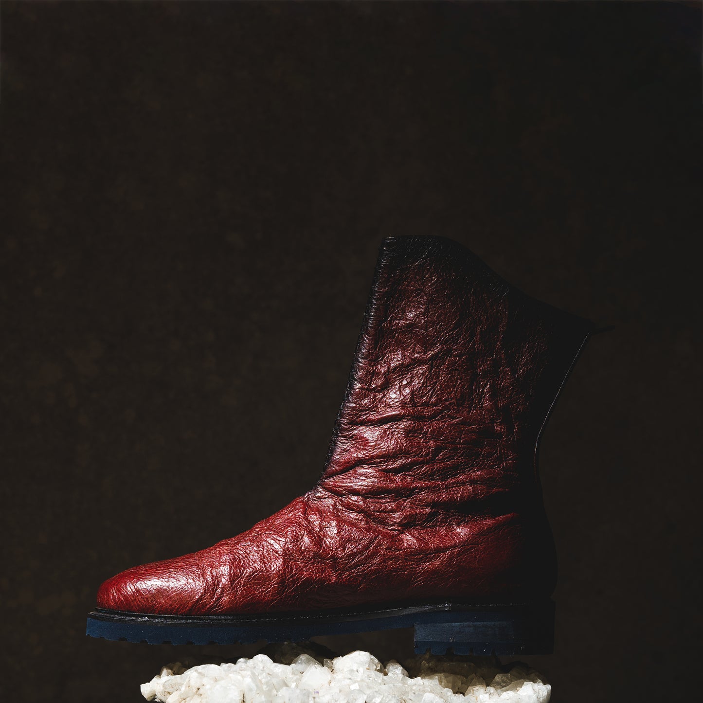 Burgundy Crinkle Boots