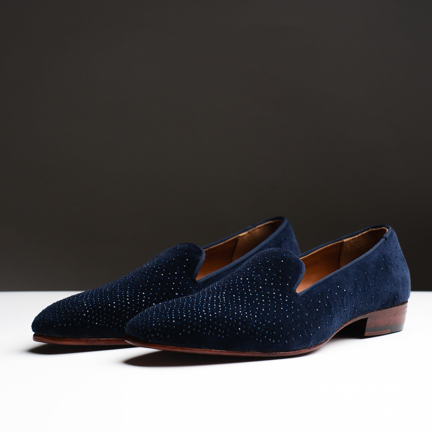 Blue Suede Tuxedo Shoes