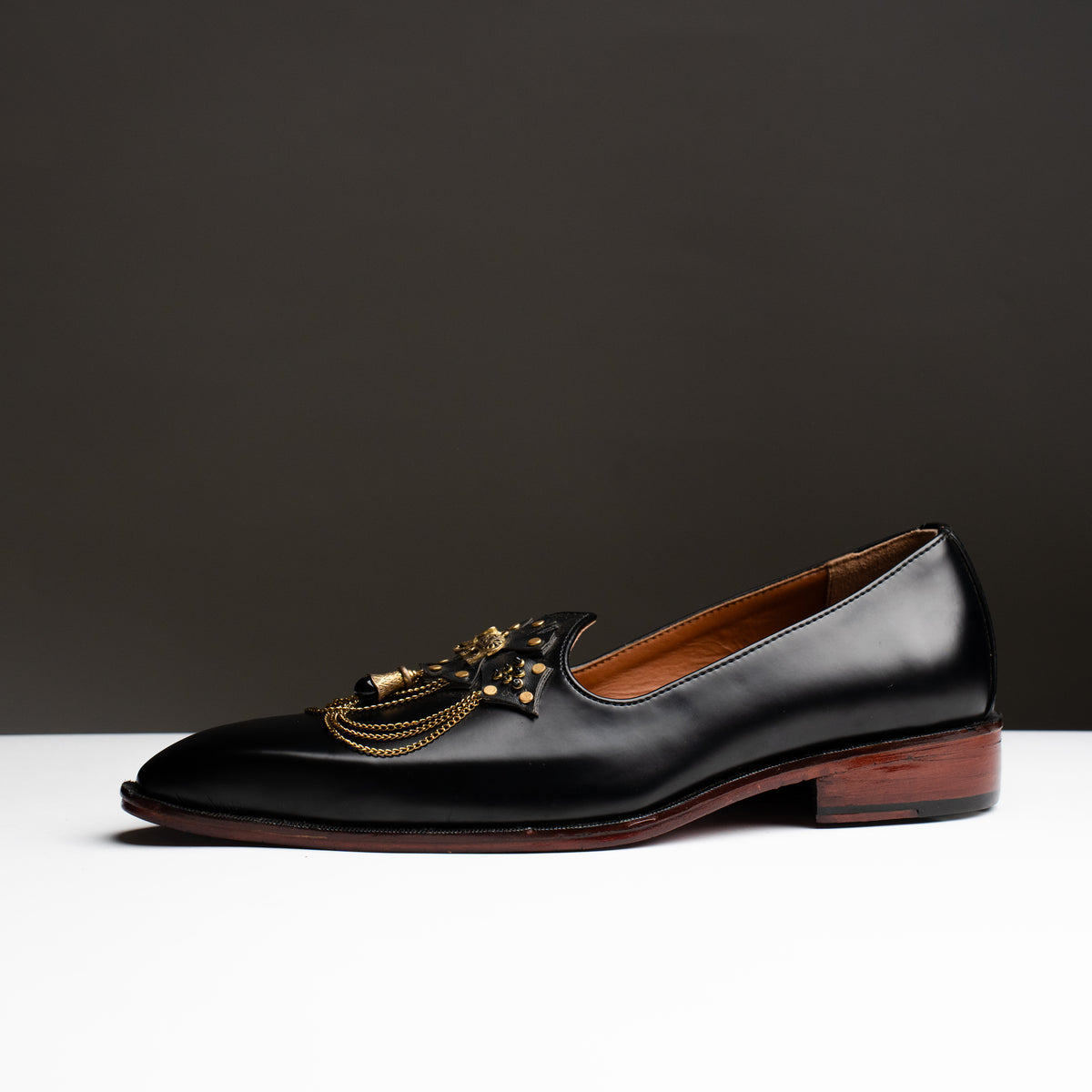 Black Chrome Leather Jutti