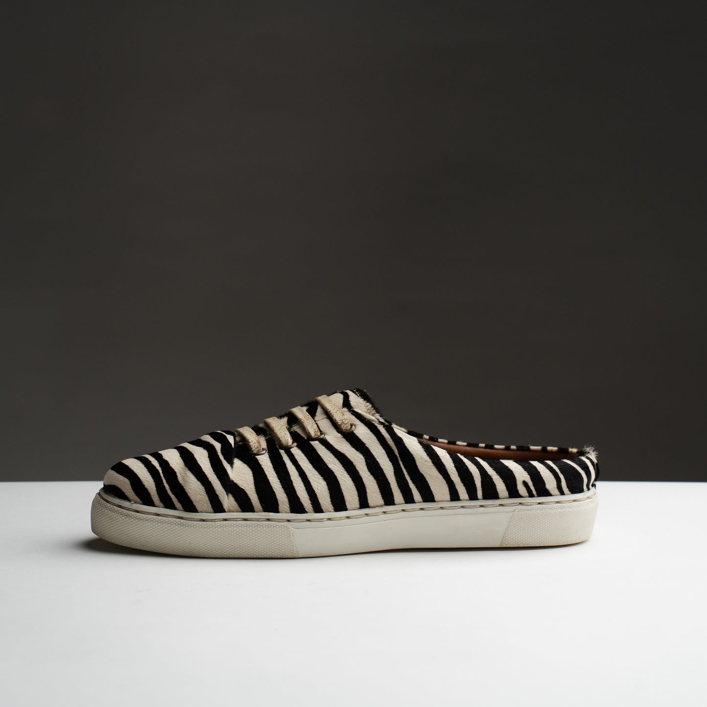 Zebra Hair-On Mule Sneaker