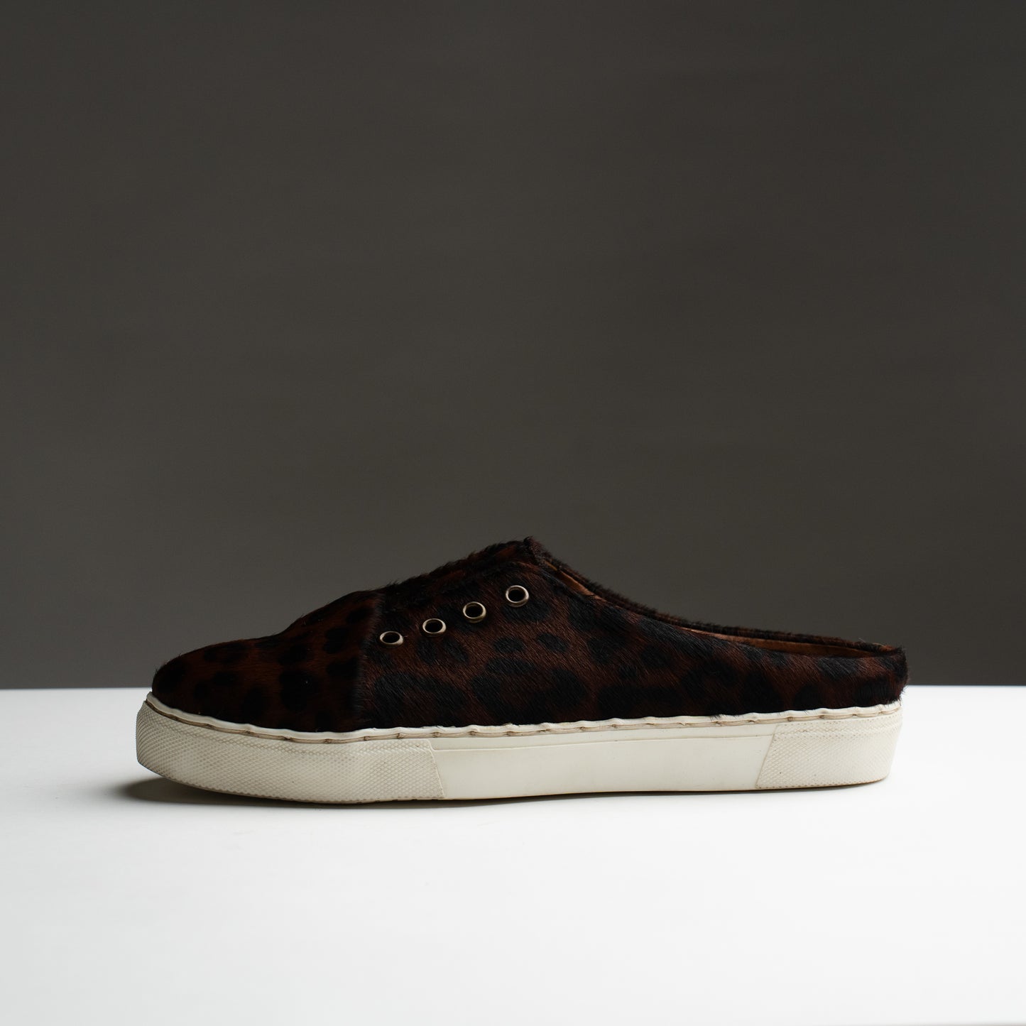 Dark Cheeta Hair-On Mule Sneaker