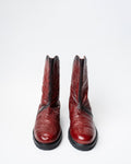 ANKLE BOOTS WITH A ROUNDED TOE, FEATURING A BACK ZIP CLOSURE