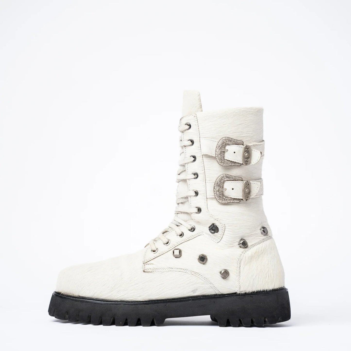 HAIRON STUDDED COMBAT BOOTS