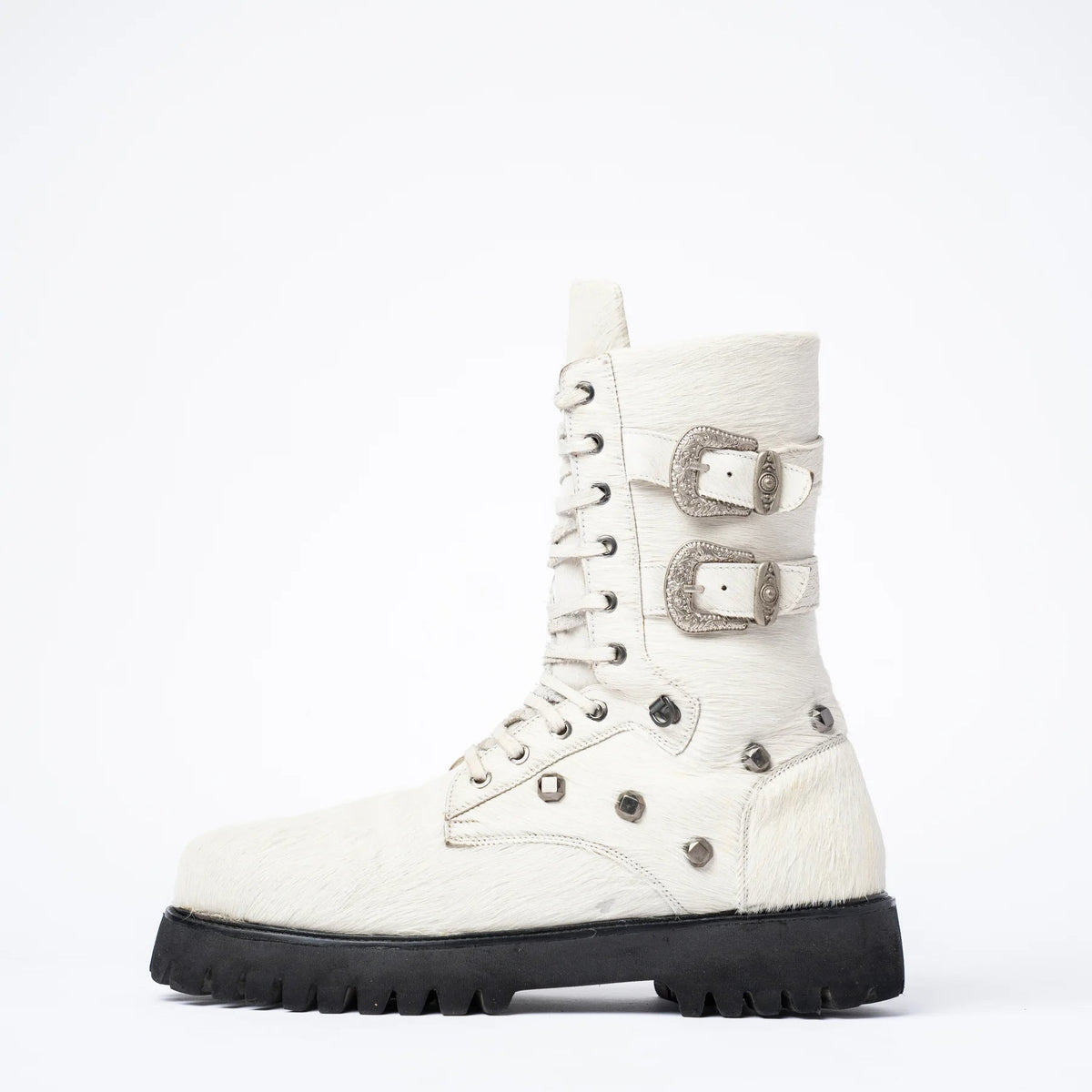 HAIRON STUDDED COMBAT BOOTS