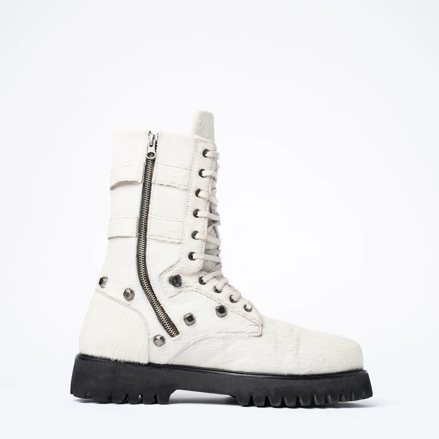 HAIRON STUDDED COMBAT BOOTS