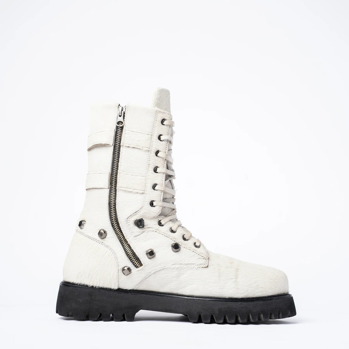 HAIRON STUDDED COMBAT BOOTS