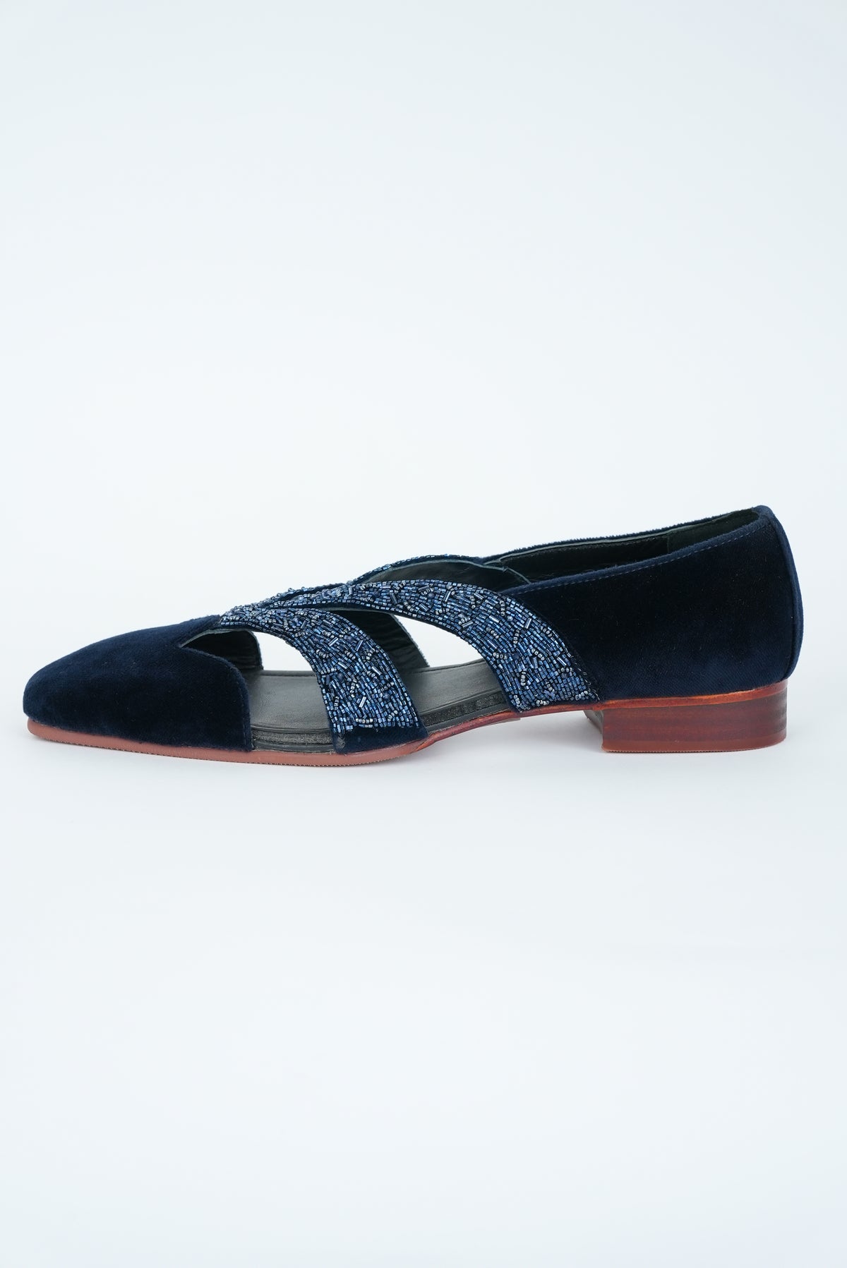 EVENING NAVY BLUE WITH  CUT METALLIC BLUE STRIPE HAND EMBRIODERY TUXEDO