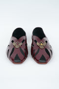 CLASSIC MAROON WITH  GOLD STUD CUT JUTTI