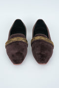 ASH BROWN WITH GOLD STRIPE  EMBRIODERY TUXEDO