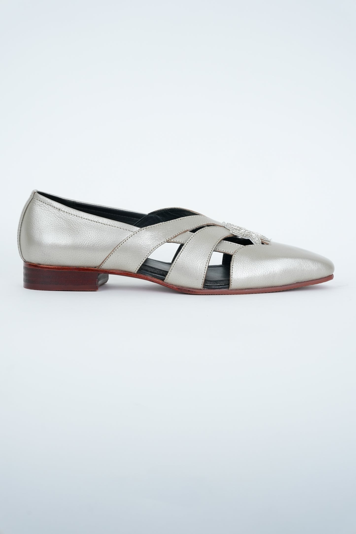 CLASSIC LIGHT GOLD METALLIC CUT  JUTTI WITH BUTTA