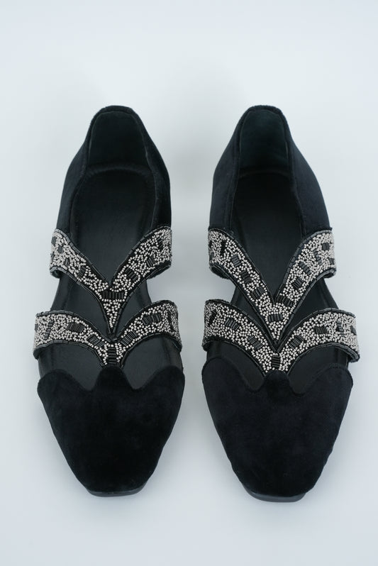 EVENING BLACK WITH CUT METALLIC STRIPE HAND EMBRIODERY TUXEDO