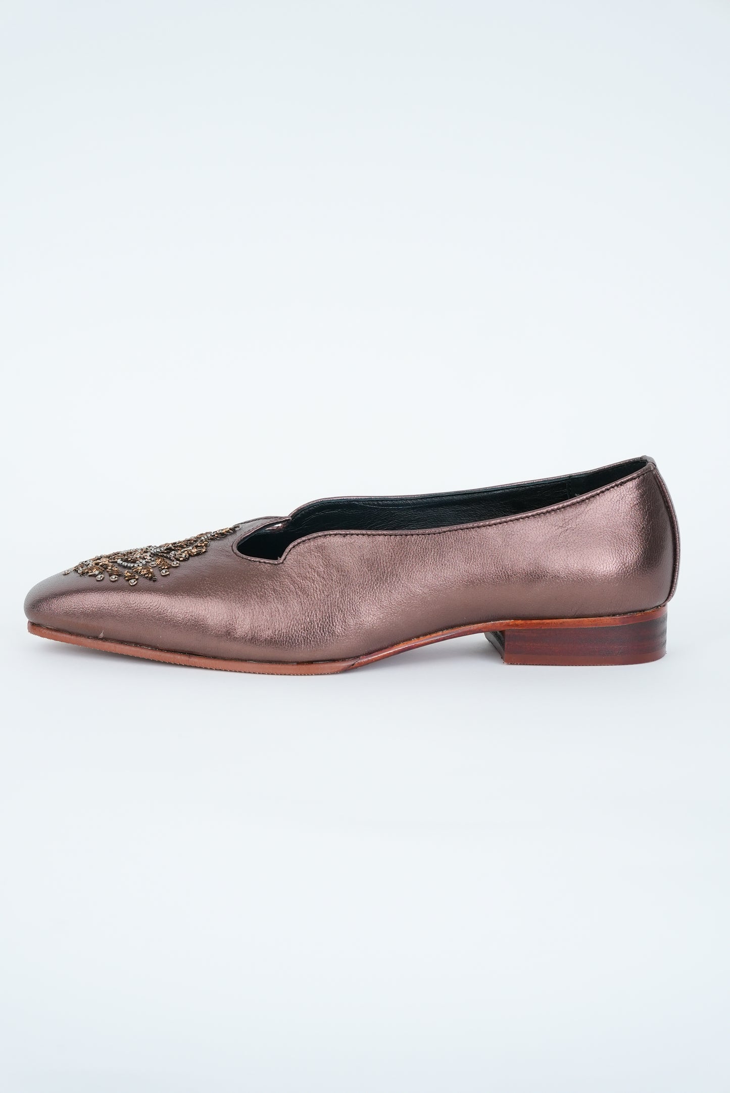 CLASSIC MAROON METALLIC SQUARE POINTED TOE JUTTI