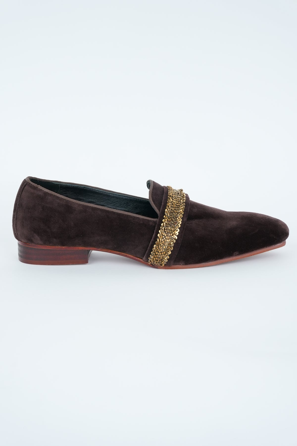 ASH BROWN WITH GOLD STRIPE  EMBRIODERY TUXEDO