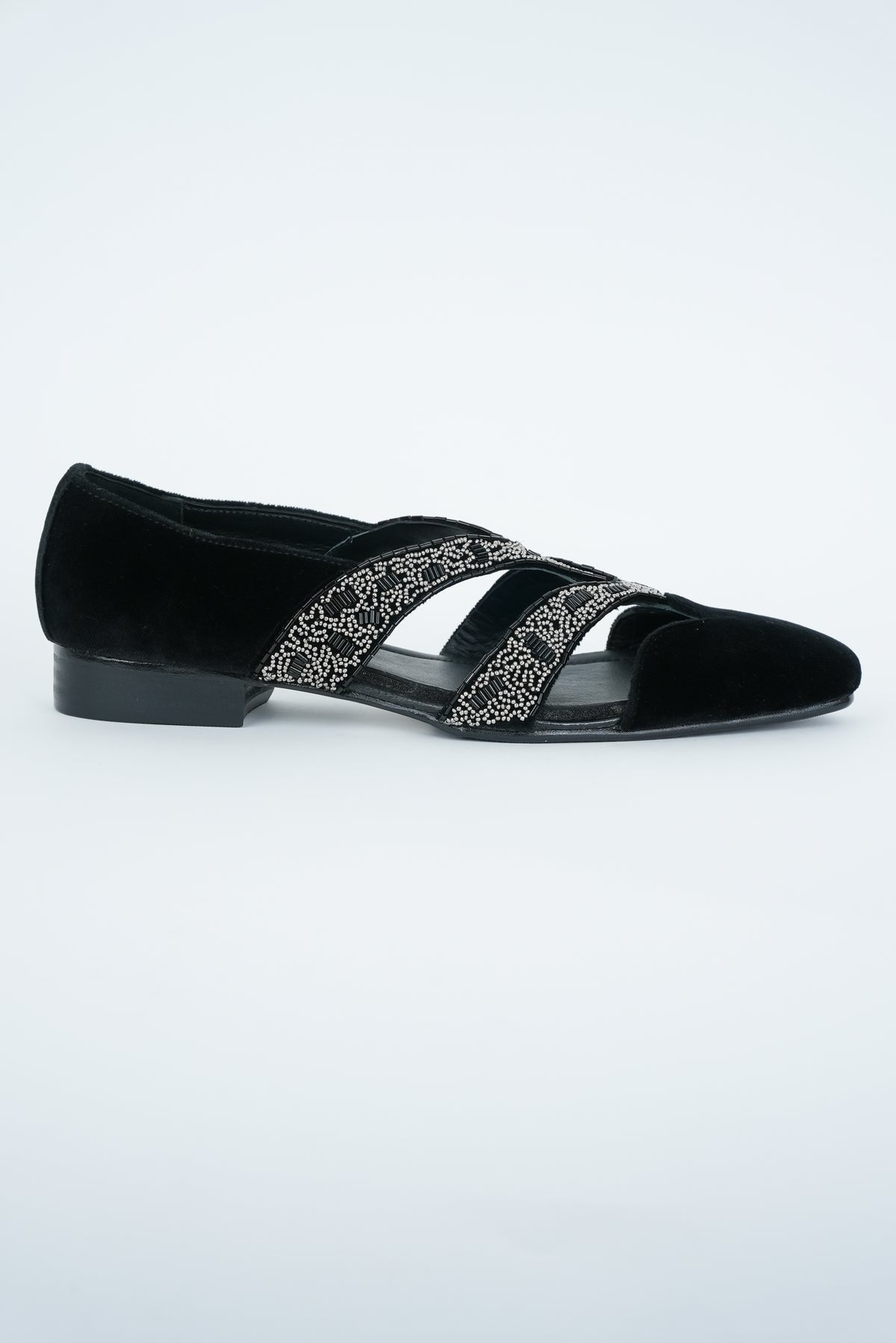 EVENING BLACK WITH CUT METALLIC STRIPE HAND EMBRIODERY TUXEDO