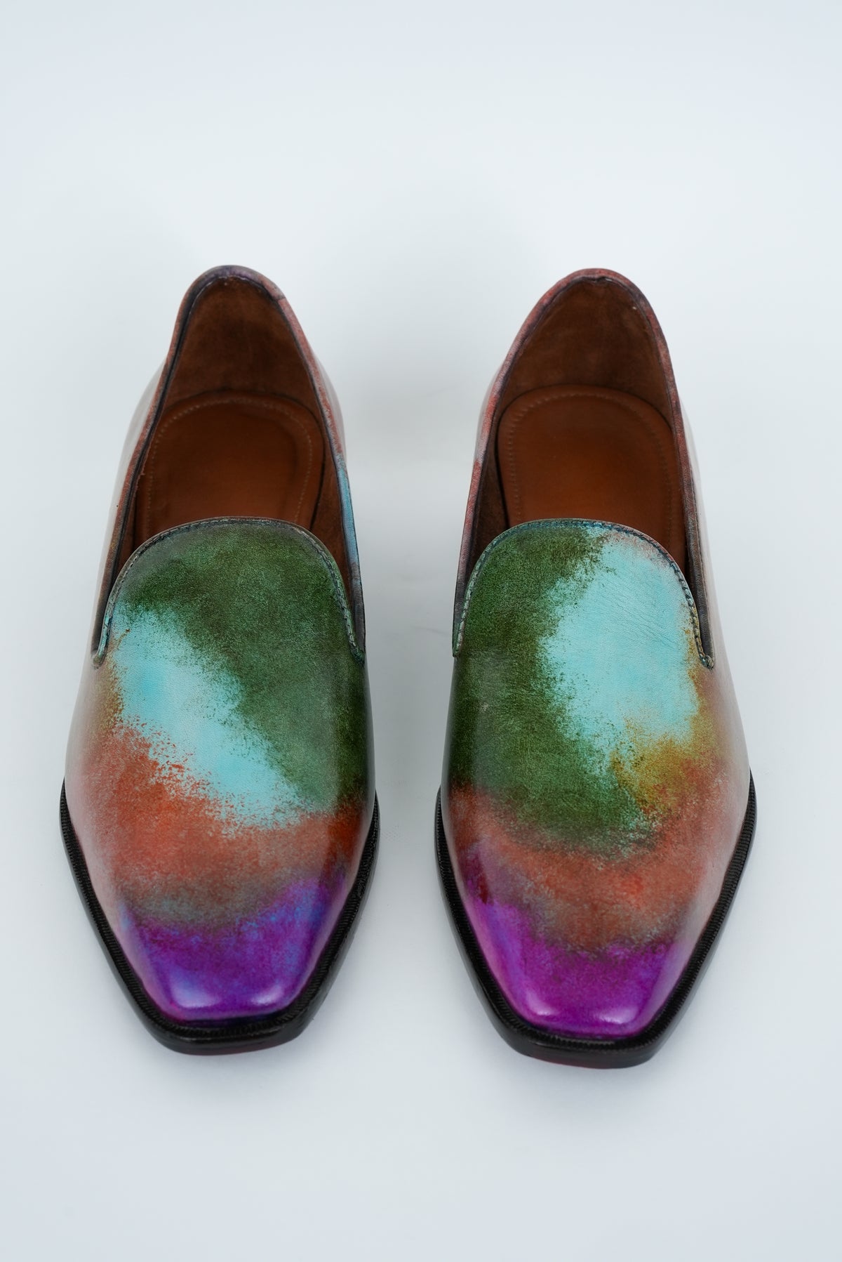 MULTICOLOUR PATINA ART  WITH SQUARE TOE JUTTI