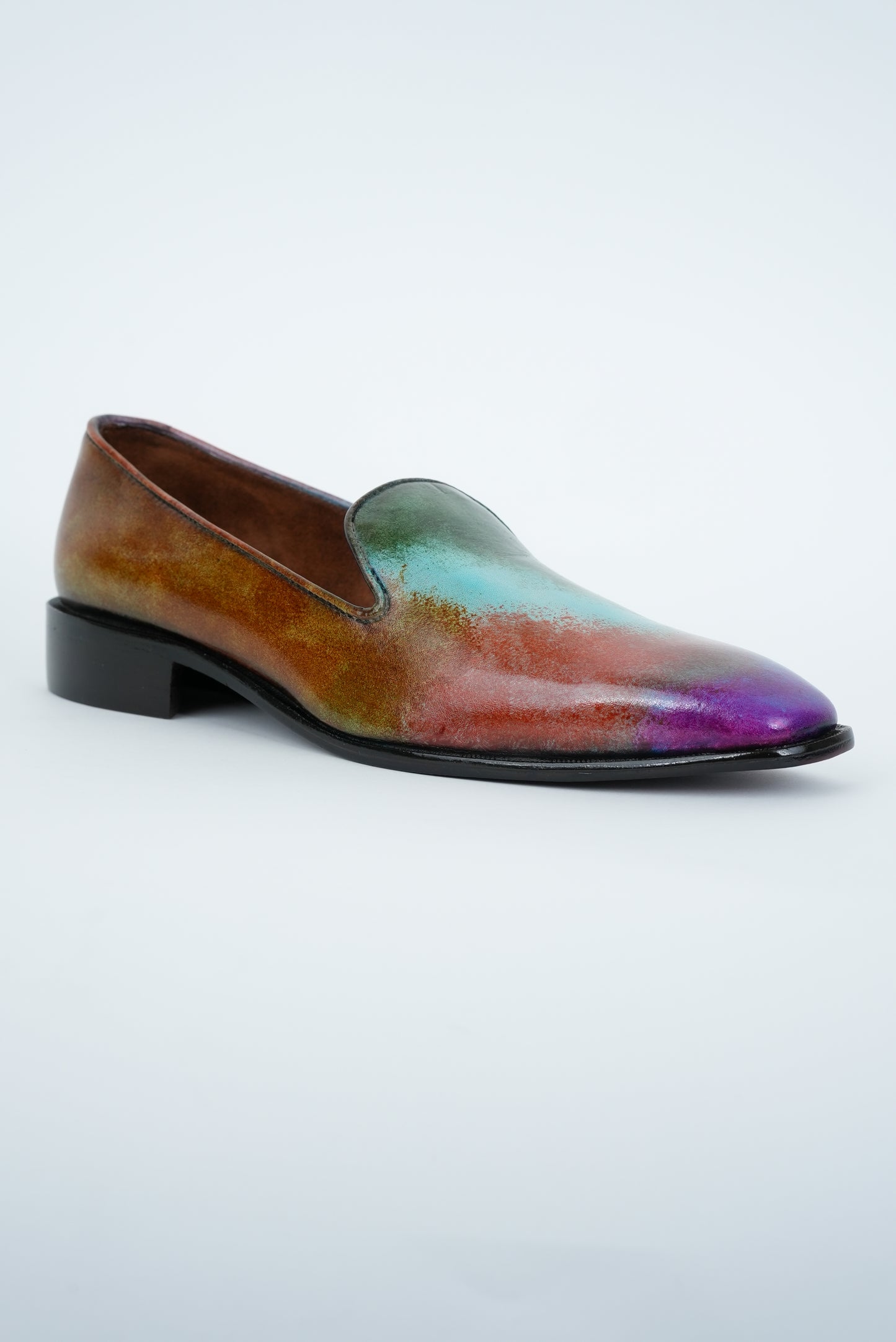 MULTICOLOUR PATINA ART  WITH SQUARE TOE JUTTI