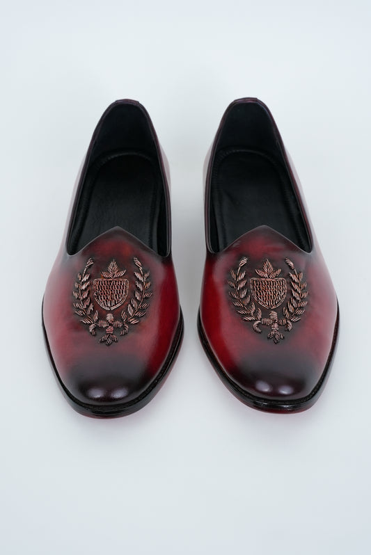 CLASSIC BORDO WITH  HANDMADE EMBRIODERY JUTTI
