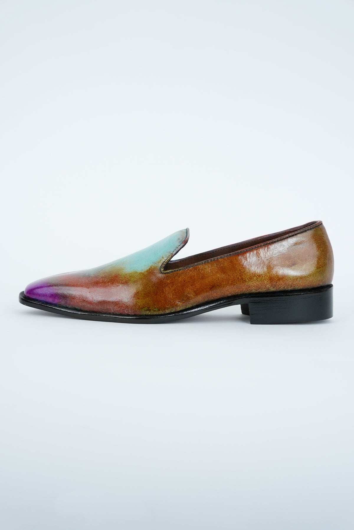 MULTICOLOUR PATINA ART  WITH SQUARE TOE JUTTI