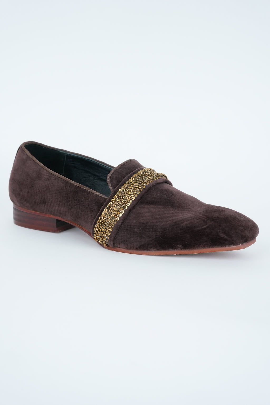 ASH BROWN WITH GOLD STRIPE  EMBRIODERY TUXEDO
