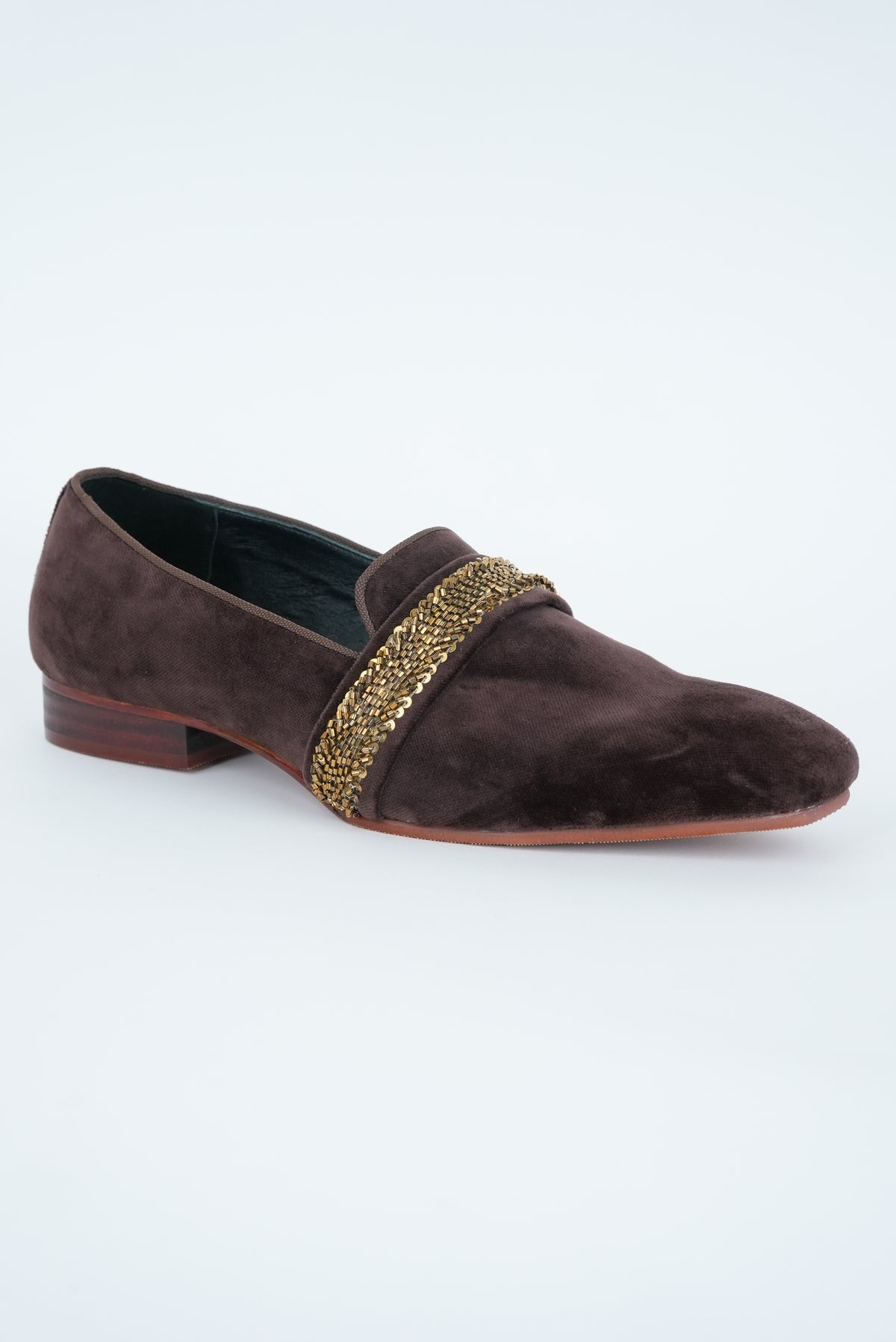 ASH BROWN WITH GOLD STRIPE  EMBRIODERY TUXEDO