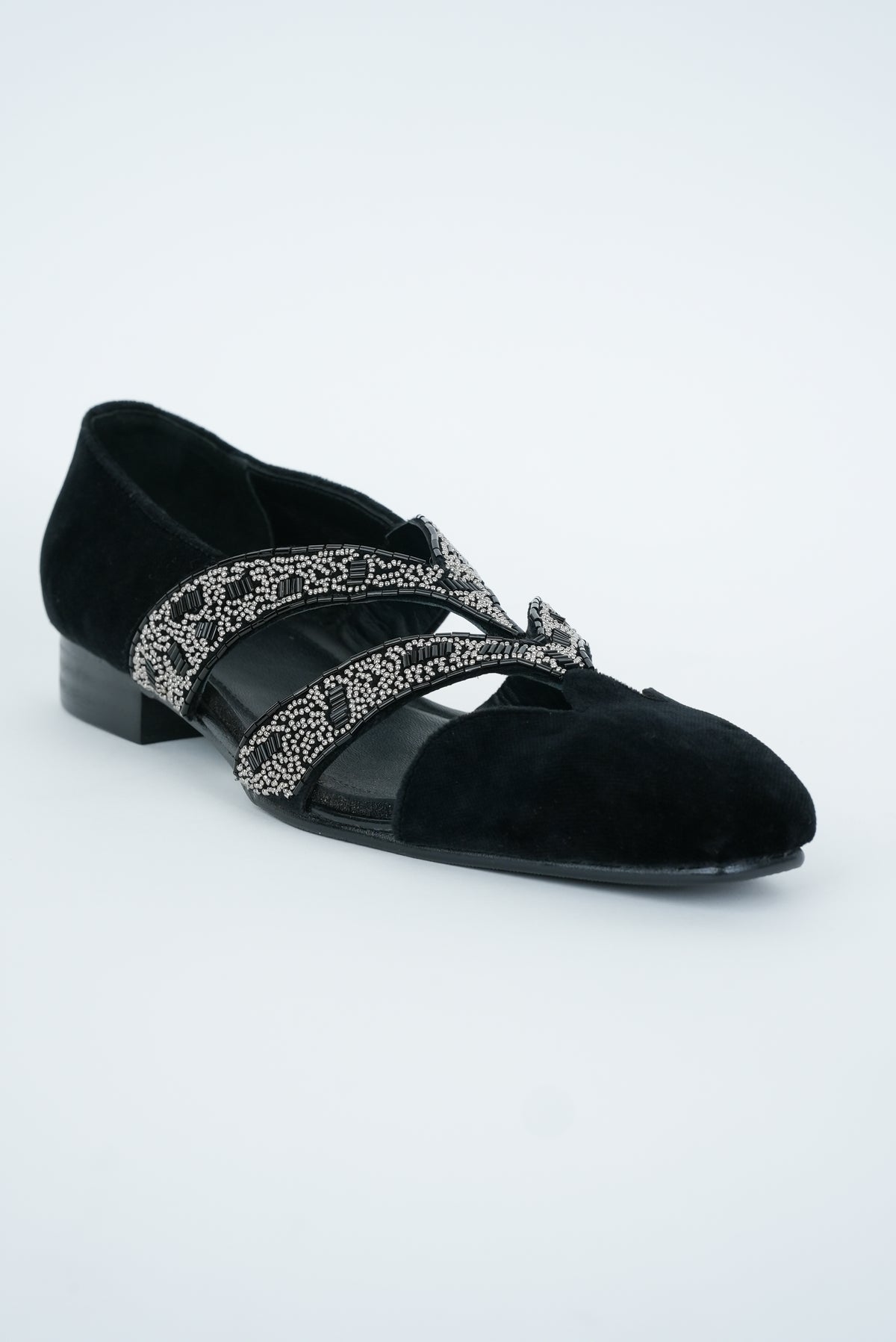 EVENING BLACK WITH CUT METALLIC STRIPE HAND EMBRIODERY TUXEDO