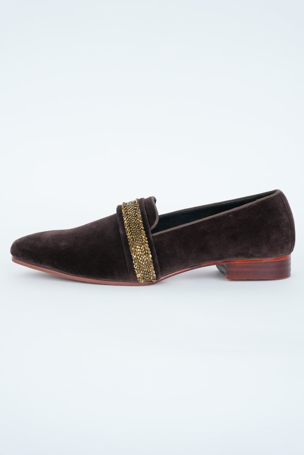 ASH BROWN WITH GOLD STRIPE  EMBRIODERY TUXEDO