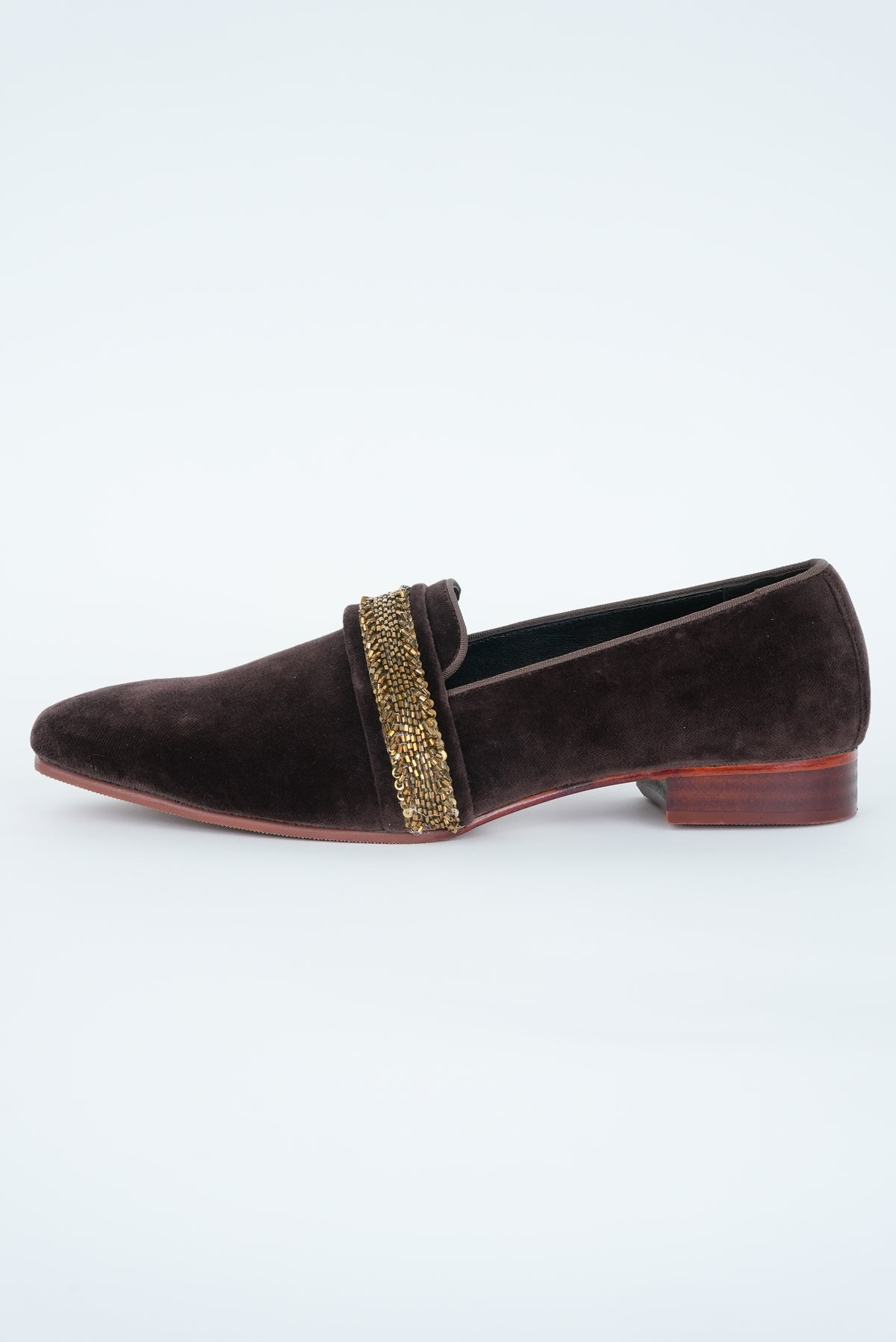ASH BROWN WITH GOLD STRIPE  EMBRIODERY TUXEDO