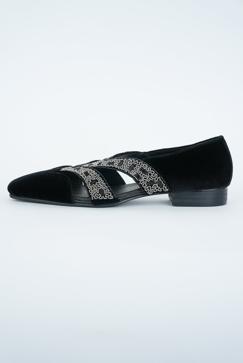 EVENING BLACK WITH CUT METALLIC STRIPE HAND EMBRIODERY TUXEDO