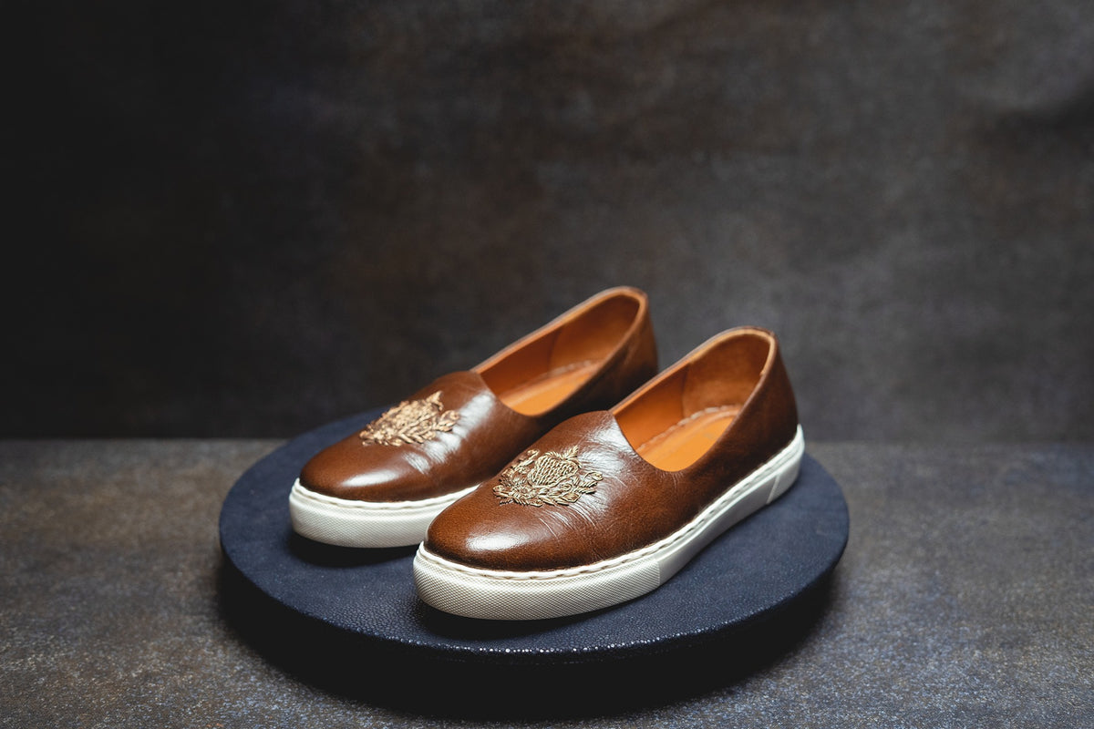 Brown Gold Wedding Sneaker