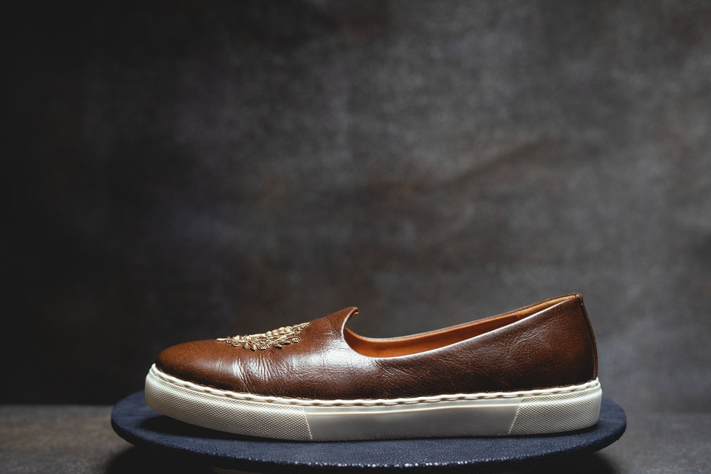 Brown Gold Wedding Sneaker