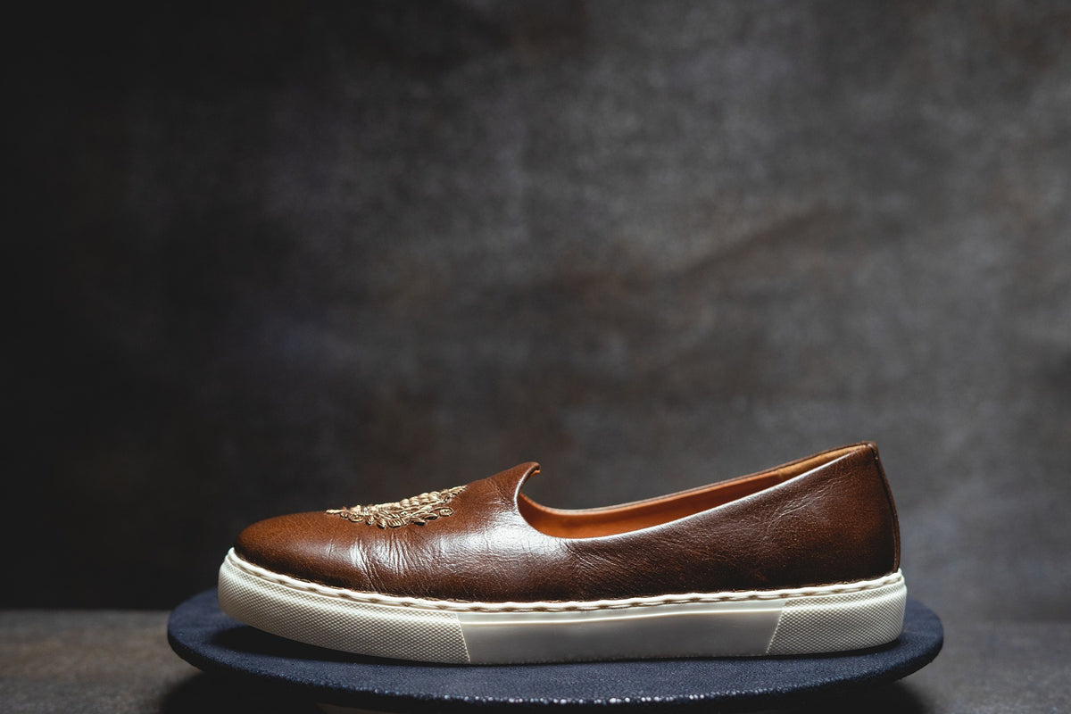 Brown Gold Wedding Sneaker