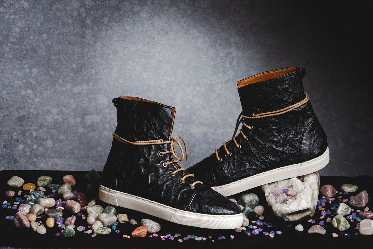 Black Crinkle Sneakers
