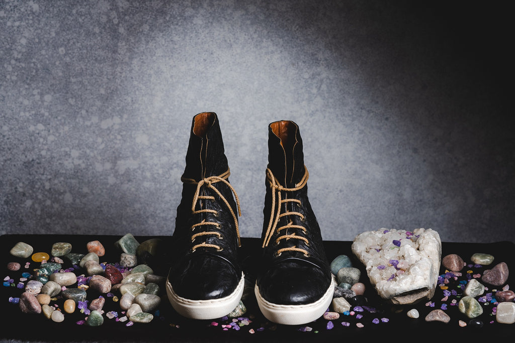 Black Crinkle Sneakers