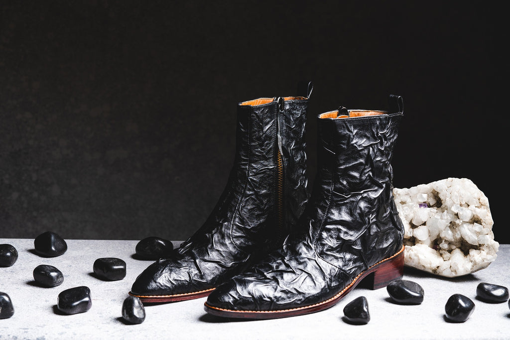 Black Hyper Crinkle Boots