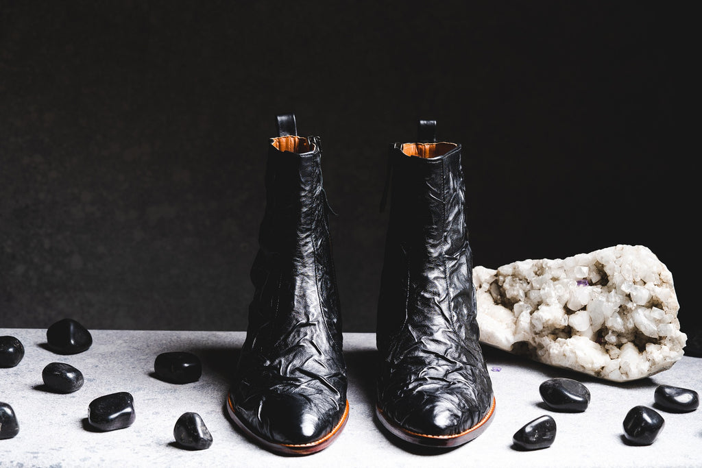 Black Hyper Crinkle Boots