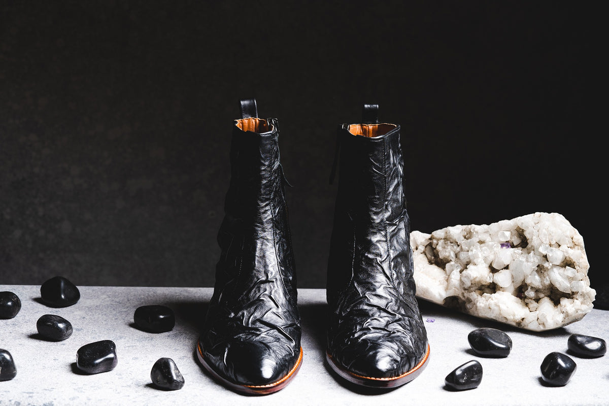 Black Hyper Crinkle Boots