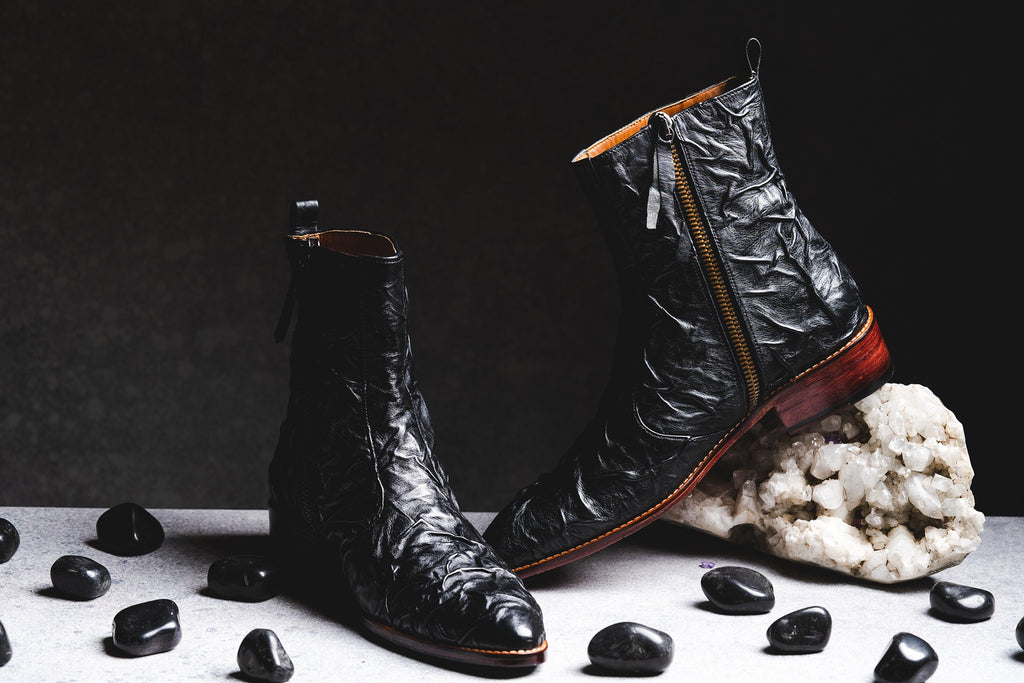 Black Hyper Crinkle Boots