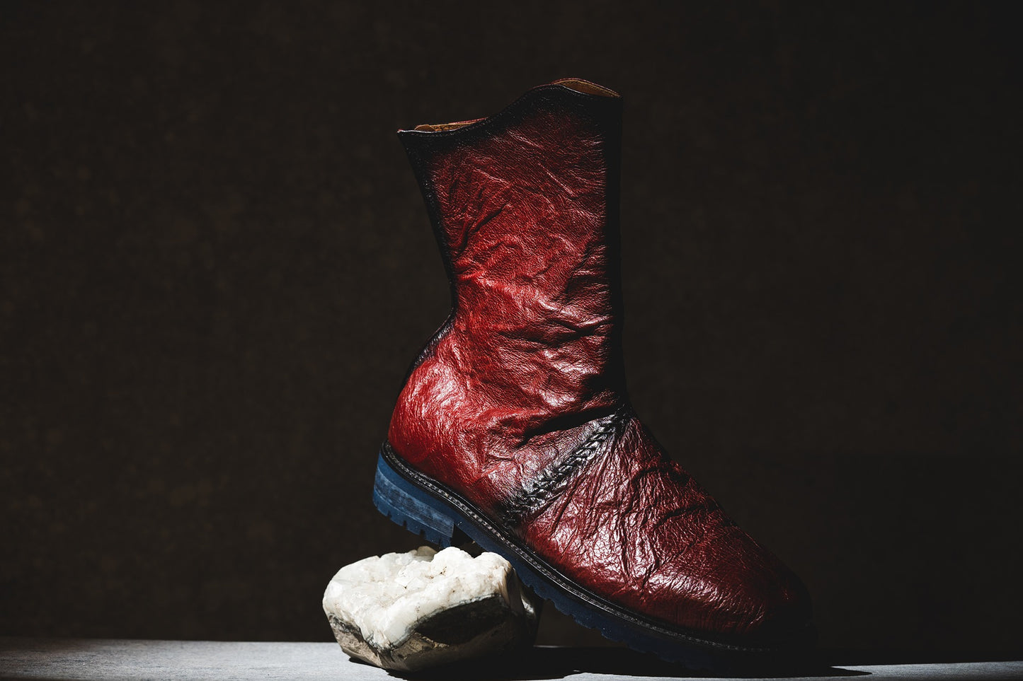 Burgundy Crinkle Boots