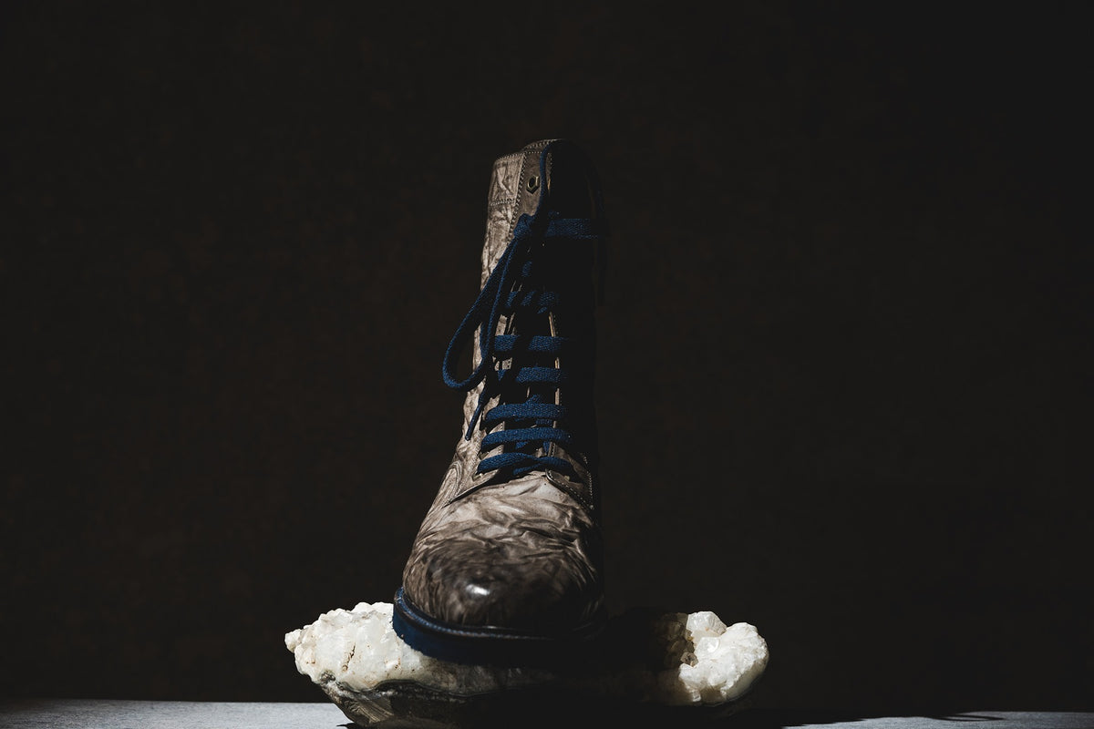 Grey Crinkle Boots